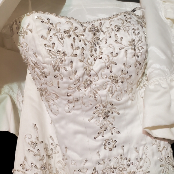 Custom Wedding Dress with Train and Emroided Sequined Bodice - Picture 3 of 5
